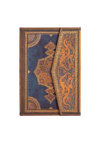 Safavid Indigo Manyetik Kapak Mini Çizgili Defter